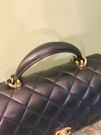CHANEL BLACK LAMBSKIN MINI RECTANGULAR W/ HANDLE
