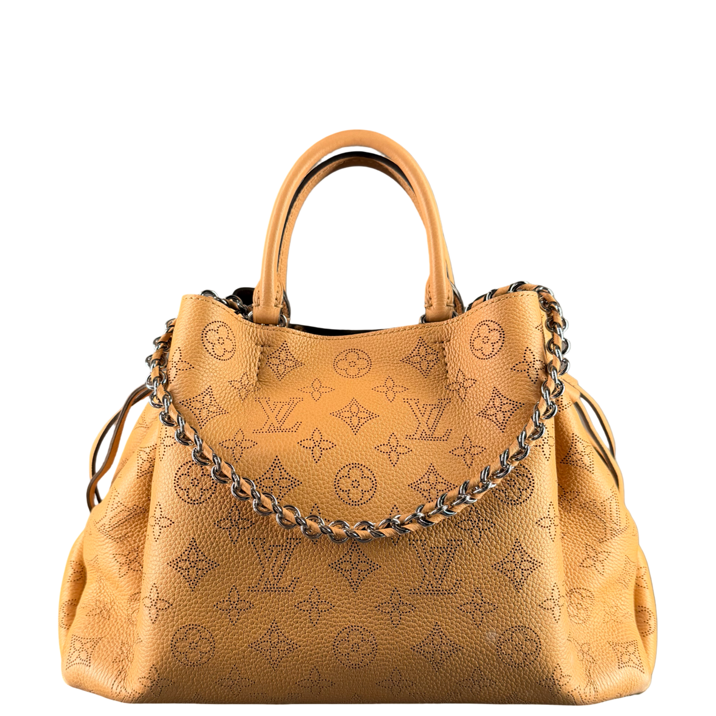 LOUIS VUITTON BEIGE MAHINA BELLA CHAIN SHOULDER BAG