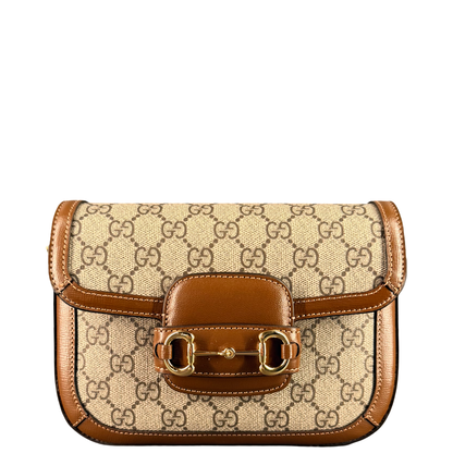 GUCCI GG SUPREME MINI HORSEBIT 1947 CROSSBODY BAG