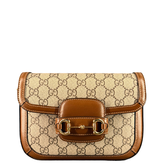 GUCCI GG SUPREME MINI HORSEBIT 1947 CROSSBODY BAG