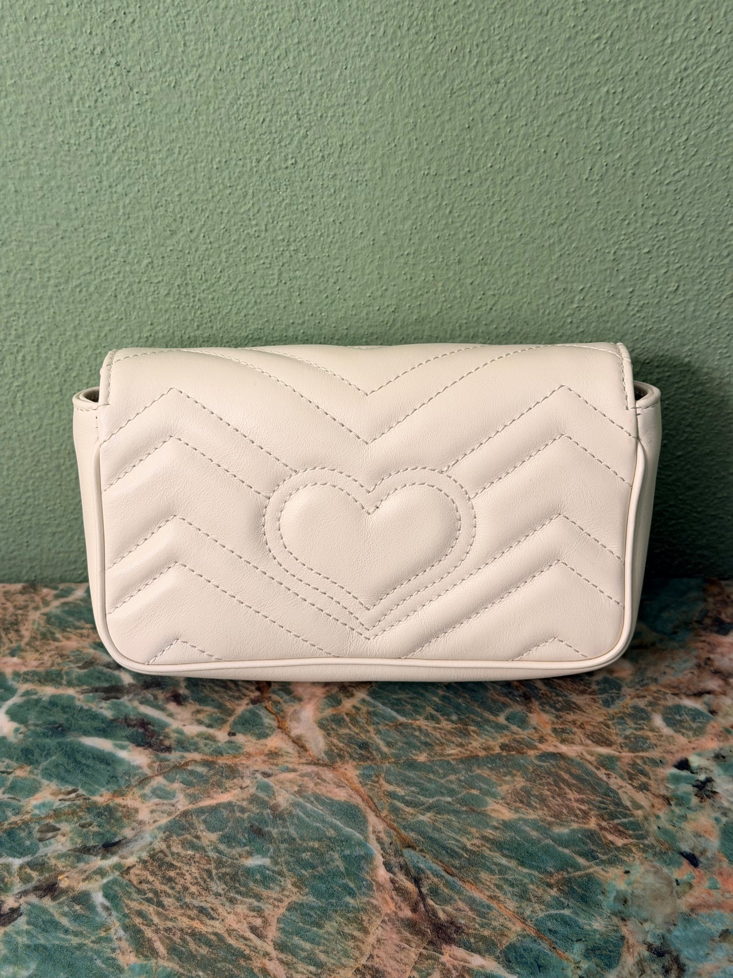 GUCCI CREAM MINI MARMONT CROSSBODY BAG
