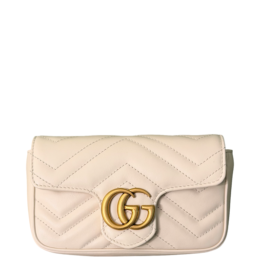 GUCCI CREAM MINI MARMONT CROSSBODY BAG