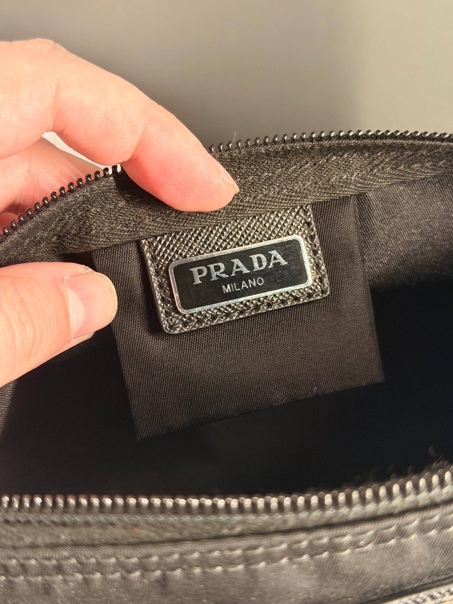 PRADA BLACK NYLON LARGE TROUSSE TOILETTE