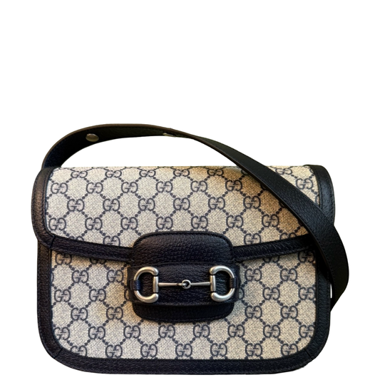 GUCCI NAVY HORSEBIT 1955 SHOULDER BAG