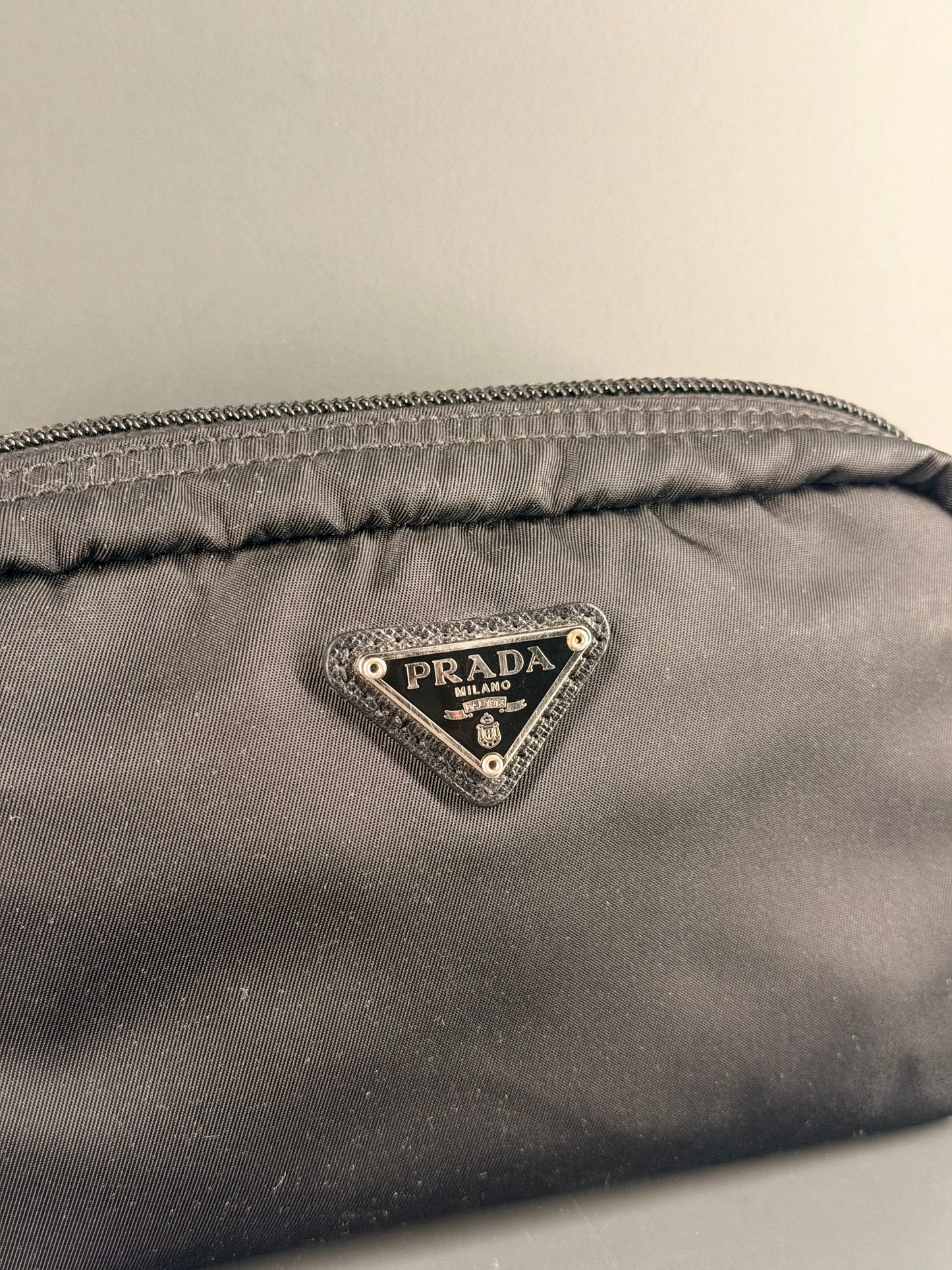 PRADA BLACK NYLON SMALL TROUSSE TOILETTE