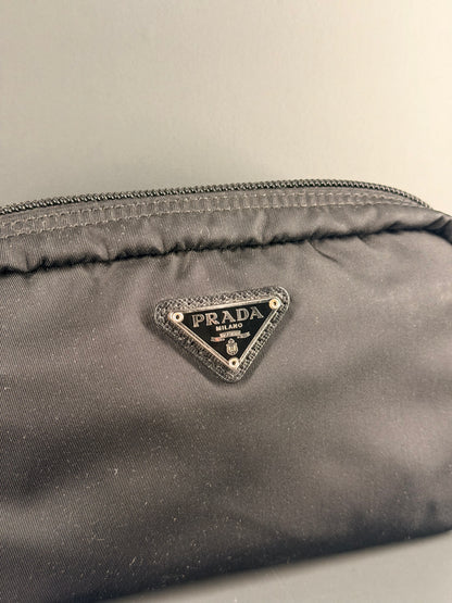 PRADA BLACK NYLON SMALL TROUSSE TOILETTE