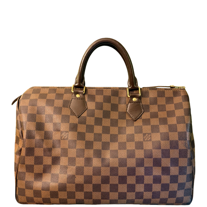 LOUIS VUITTON DAMIER EBENE SPEEDY 35 BOSTON BAG