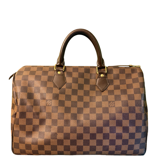LOUIS VUITTON DAMIER EBENE SPEEDY 35 BOSTON BAG