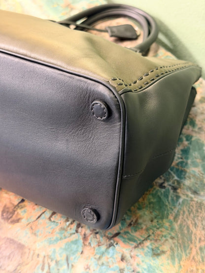 PRADA HAND STITCHED BI COLOR MEDIUM GALLERIA HANDBAG