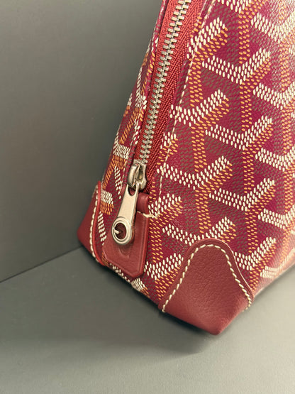 GOYARD BURGUNDY GOYARDINE CANVAS VENDOME COSMETIC POUCH