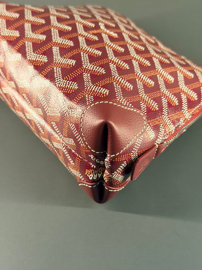 GOYARD BURGUNDY GOYARDINE CANVAS VENDOME COSMETIC POUCH