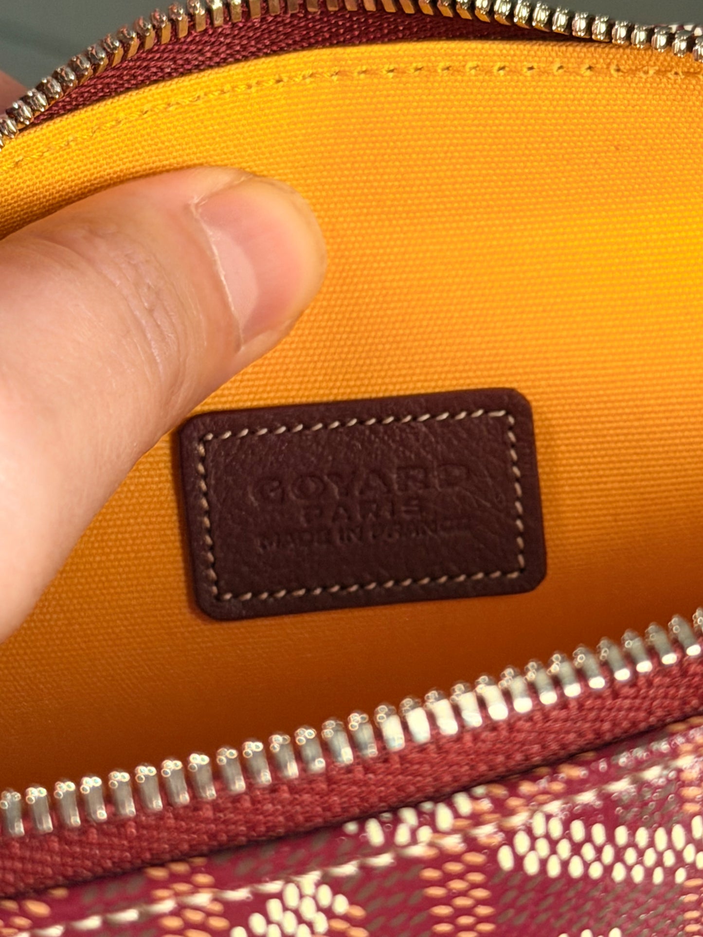 GOYARD BURGUNDY GOYARDINE CANVAS VENDOME COSMETIC POUCH