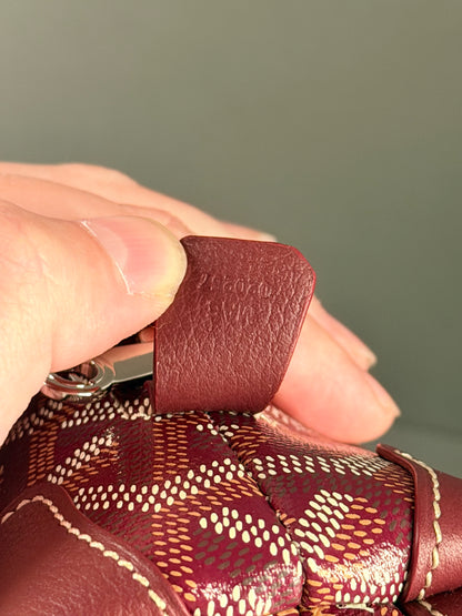 GOYARD BURGUNDY GOYARDINE CANVAS VENDOME COSMETIC POUCH