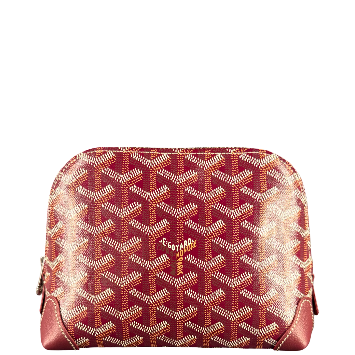 GOYARD BURGUNDY GOYARDINE CANVAS VENDOME COSMETIC POUCH