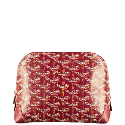 GOYARD BURGUNDY GOYARDINE CANVAS VENDOME COSMETIC POUCH
