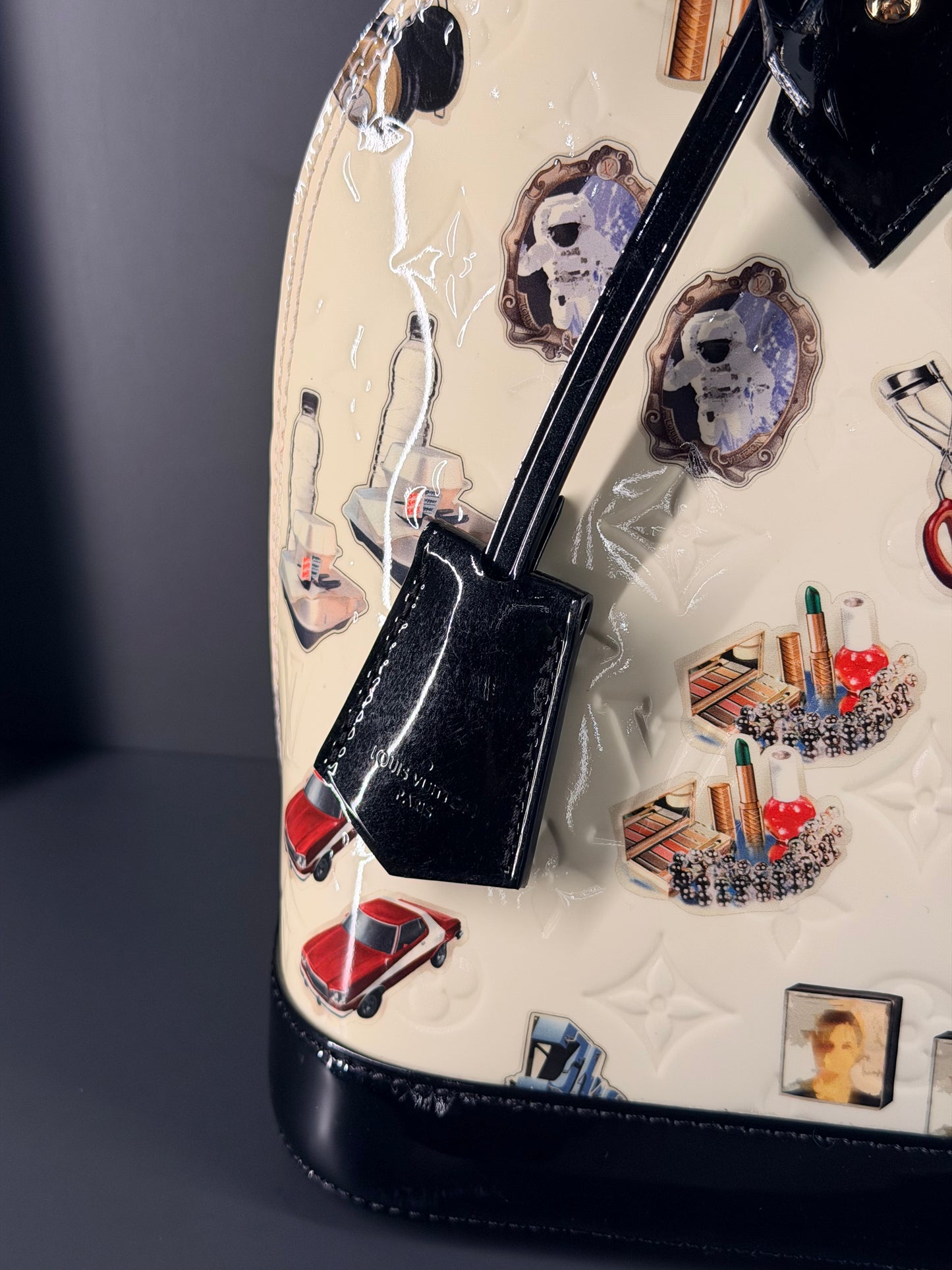LOUIS VUITTON MONOGRAM VERNIS ALMA PM STICKER ANIMATION HANDBAG