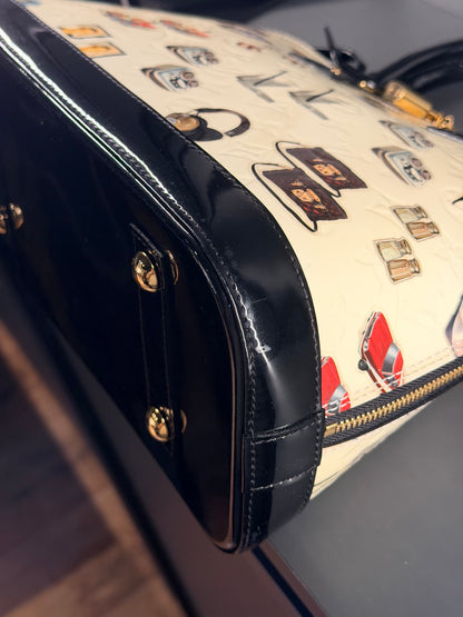LOUIS VUITTON MONOGRAM VERNIS ALMA PM STICKER ANIMATION HANDBAG