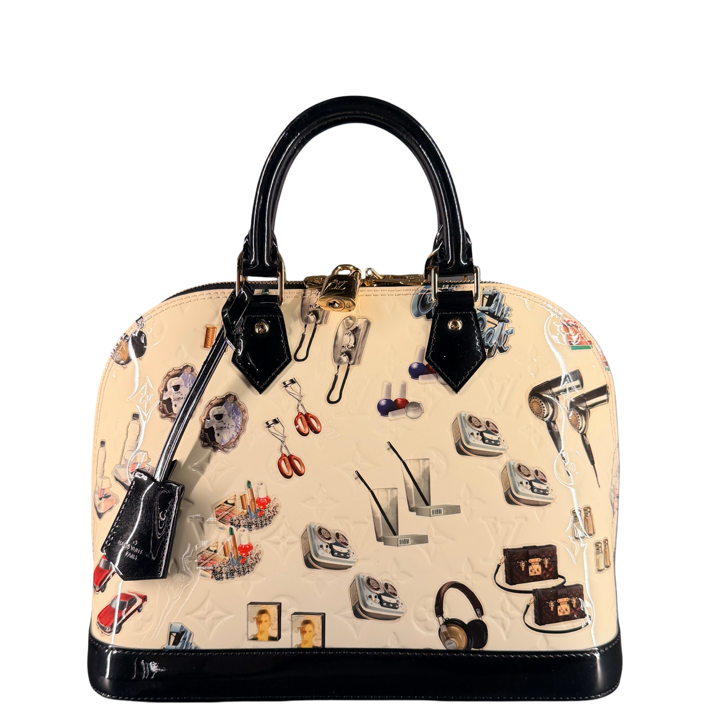 LOUIS VUITTON MONOGRAM VERNIS ALMA PM STICKER ANIMATION HANDBAG