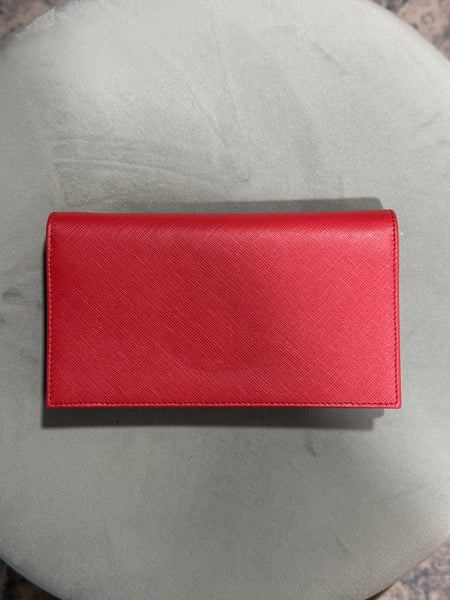 SALVATORE FERRAGAMO RED LARGE WALLET