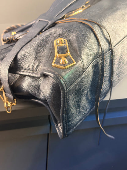 BALENCIAGA NAVY MEDIUM CLASSIC CITY EDGE HANDBAG