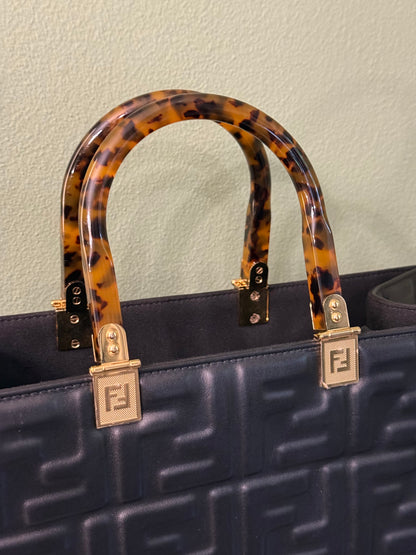 FENDI BLACK MEDIUM SUNSHINE HANDBAG