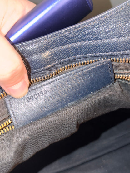 BALENCIAGA NAVY MEDIUM CLASSIC CITY EDGE HANDBAG