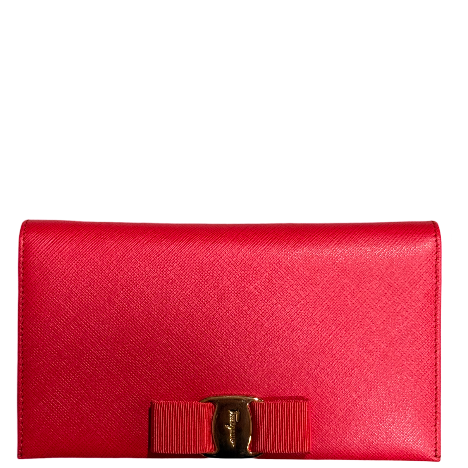 SALVATORE FERRAGAMO RED LARGE WALLET