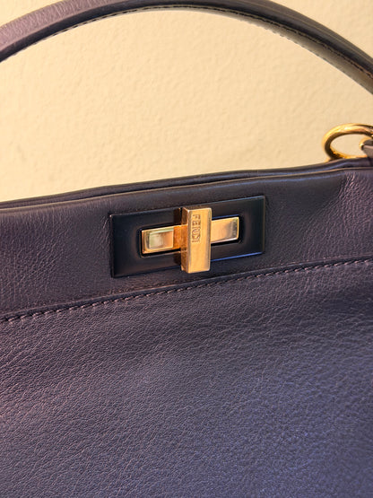 FENDI BLACK LARGE PEEKABOO HANDBAG