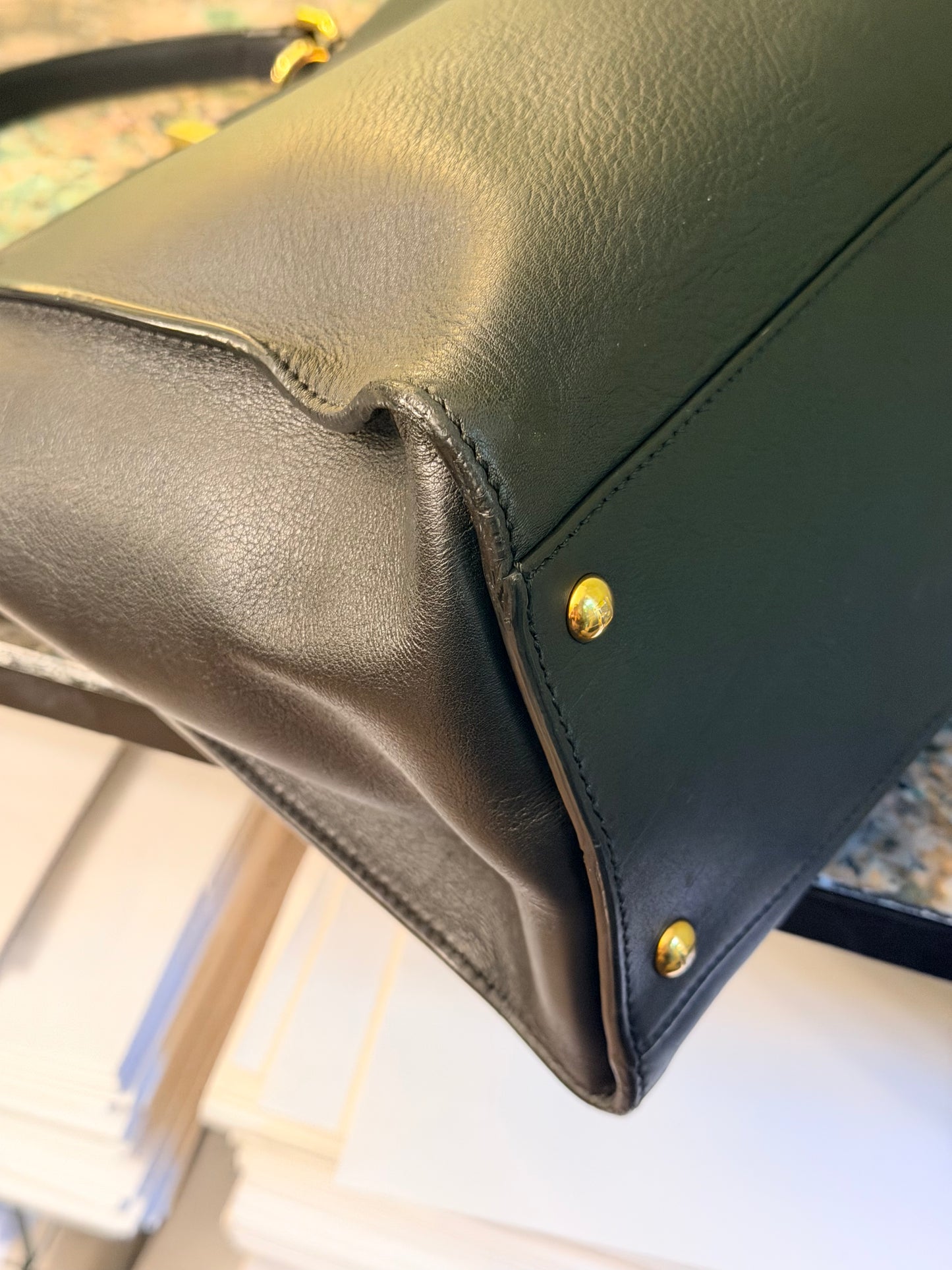 FENDI BLACK LARGE PEEKABOO HANDBAG