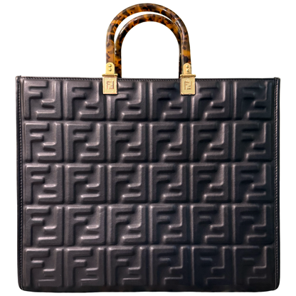 FENDI BLACK MEDIUM SUNSHINE HANDBAG