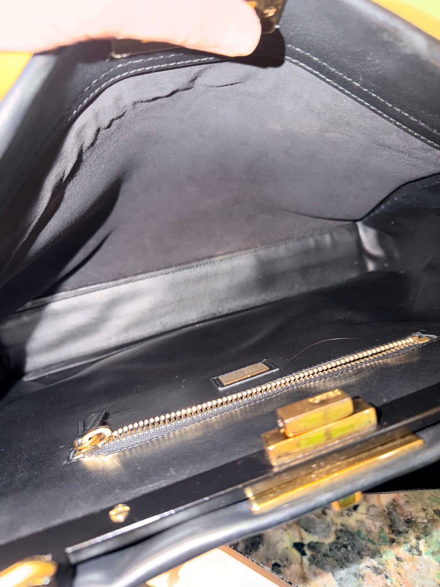 FENDI BLACK LARGE PEEKABOO HANDBAG