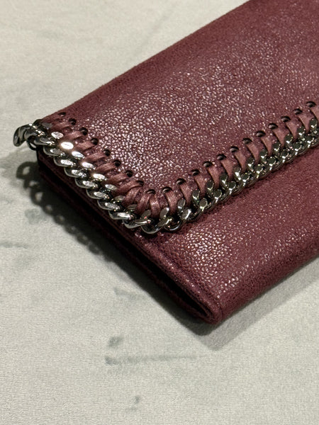 STELLA MCCARTNEY BURGUNDY FALABELLA WALLET