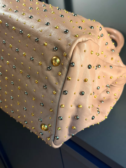 MIU MIU POWDER STUDDED TWO WAY HANDBAG