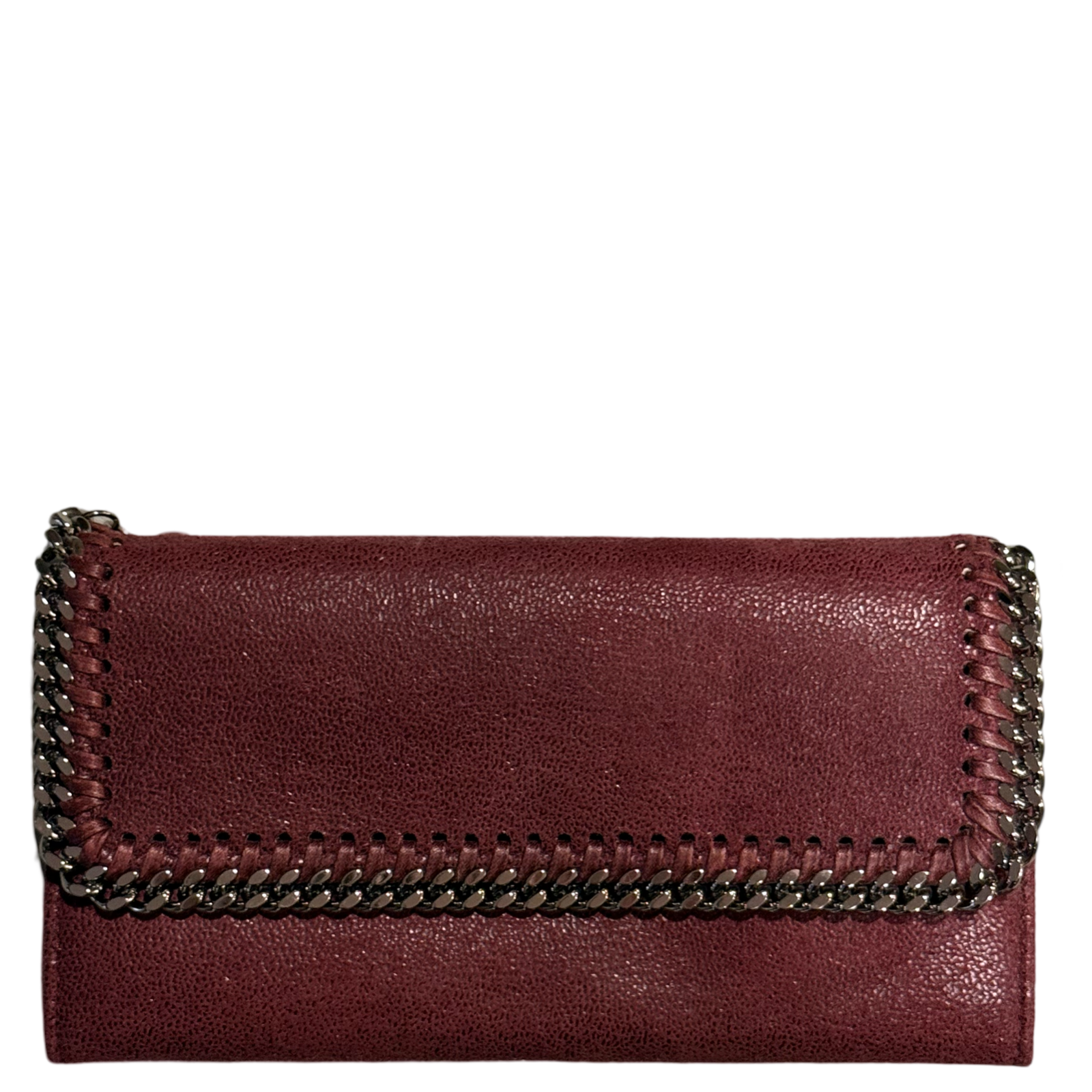 STELLA MCCARTNEY BURGUNDY FALABELLA WALLET