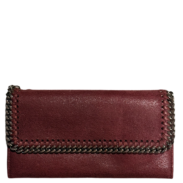 STELLA MCCARTNEY BURGUNDY FALABELLA WALLET