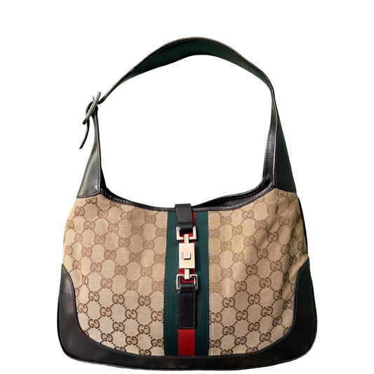 GUCCI BY TOM FORD BROWN MONOGRAM JACKIE SHOULDER BAG