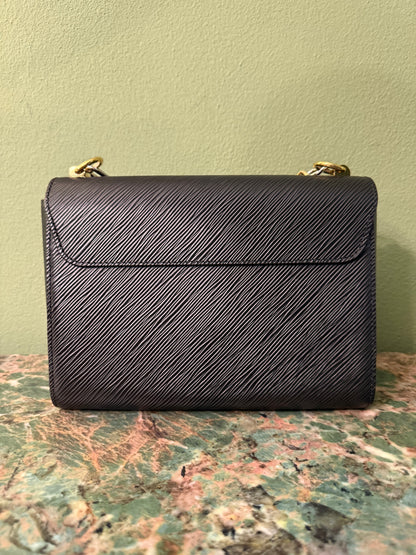 LOUIS VUITTON BLACK EPI LIMITED EDITION TWIST SHOULDER BAG