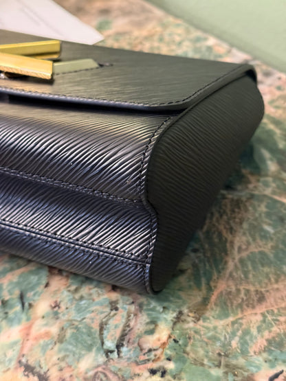 LOUIS VUITTON BLACK EPI LIMITED EDITION TWIST SHOULDER BAG