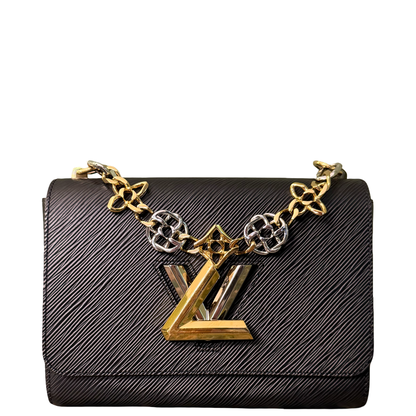 LOUIS VUITTON BLACK EPI LIMITED EDITION TWIST SHOULDER BAG