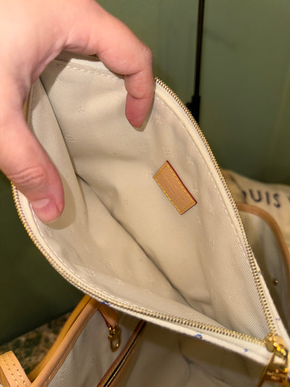 LOUIS VUITTON BEIGE JAQUARD LIMITED EDITION NEVERFULL MM SHOPPING TOTE