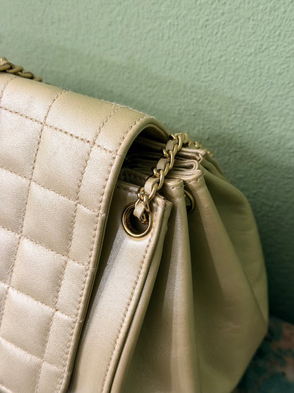 CHANEL 2.55 CHAMPAGNE CHOCOLATE BAR SHOULDER BAG