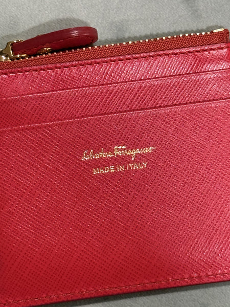 SALVATORE FERRAGAMO RED CARD HOLDER