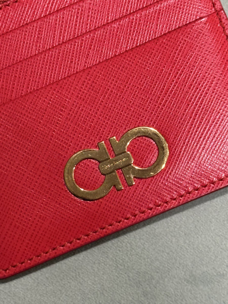 SALVATORE FERRAGAMO RED CARD HOLDER