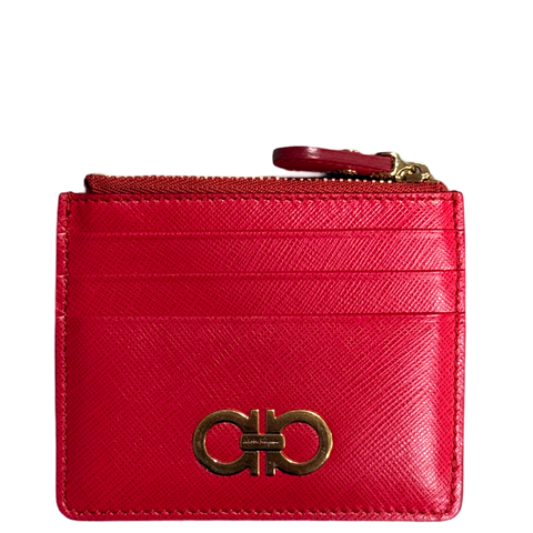 SALVATORE FERRAGAMO RED CARD HOLDER