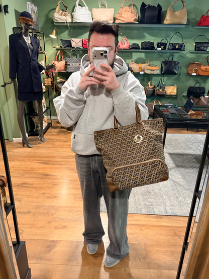 FENDI BROWN ZUCCHINO SHOPPING TOTE