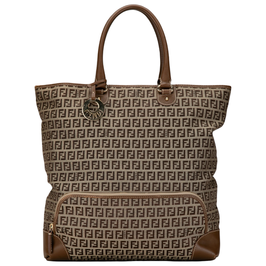 FENDI BROWN ZUCCHINO SHOPPING TOTE