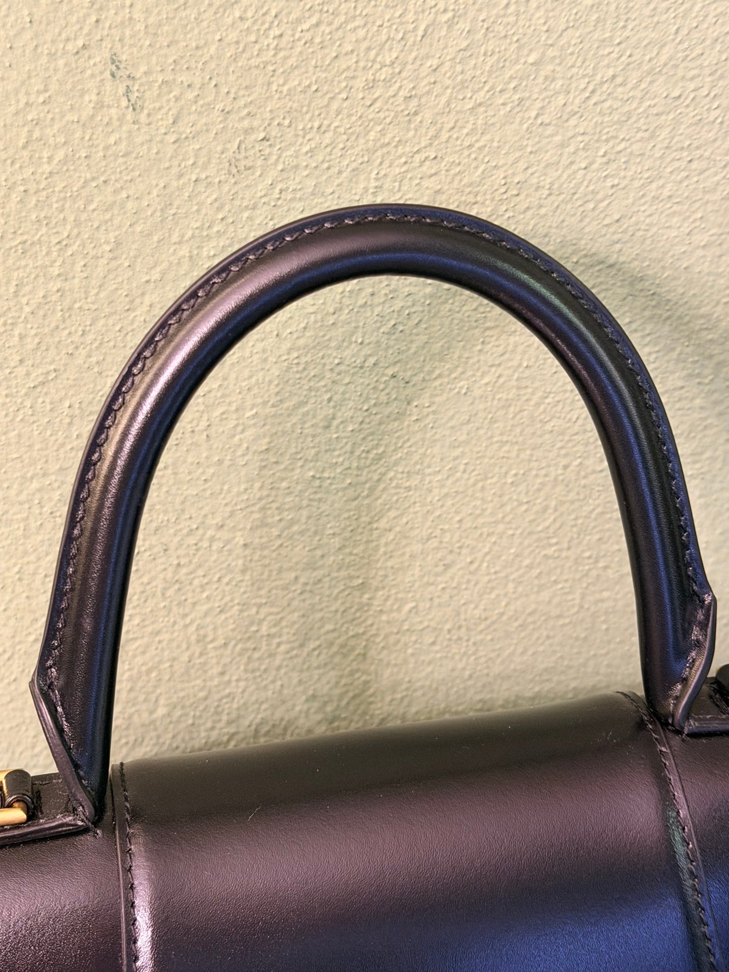 BALENCIAGA BLACK SMALL HOURGLASS HANDBAG
