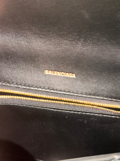 BALENCIAGA BLACK SMALL HOURGLASS HANDBAG