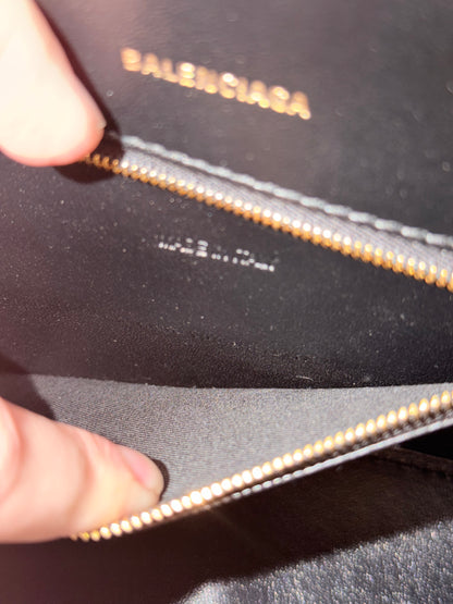 BALENCIAGA BLACK SMALL HOURGLASS HANDBAG