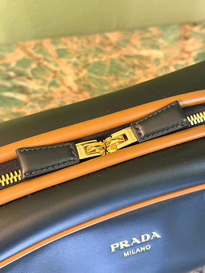 PRADA BLACK SWING EAST WEST SHOULDER BAG